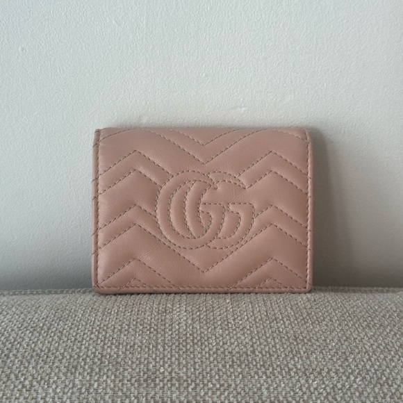 Pre Owned Gucci GG MARMONT CARD CASE WALLET PINK * Ink Stains * - Picture 3 of 7